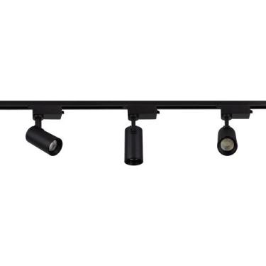 Imagem de Trilho Eletrificado Com 3 Spots Led Up Blumenau 15W Bivolt, Preto