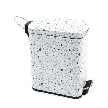 Imagem de Lixeira retangular de metal com pedal granilite 5L - Oikos, UNICO, EST