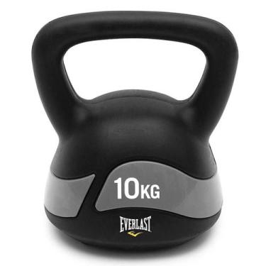 Imagem de Kettlebell 10Kg Everlast Revestido PVC De Alta Resistência, Preto, Cin