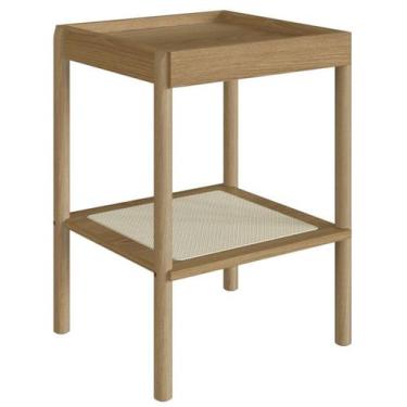 Imagem de Mesa Lateral 58 CM Pes Madeira Palhinha Oslo 27962 Hanover Artesano - 