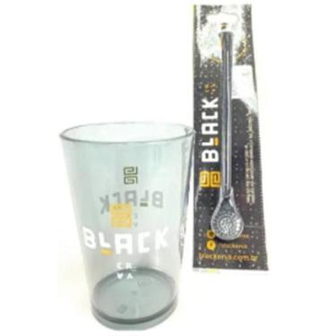 Imagem de Kit Tereré Mate Copo Cuia E Bomba Black Erva Premium - A.R Variedades 