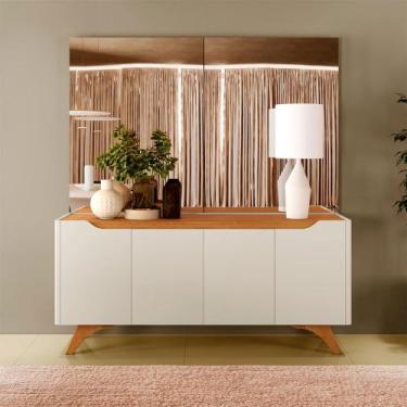 Imagem de Buffet 4 Portas Grecia 1800 Mavaular, Off White Com Naturalle