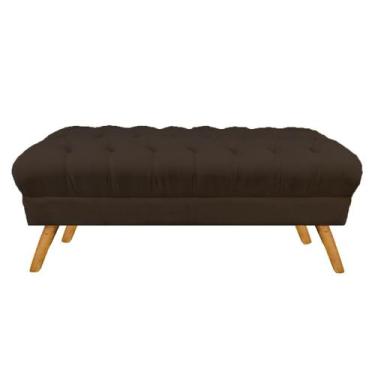 Imagem de Puff Decorativo Retrô Paris Capitonê 1 Metro Pé Palito Suede Marrom - 
