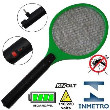 Imagem de Raquete Mata Mosquito, Mosca e Inseto Elétrica Recarregável Bi-volt Ve