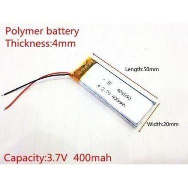 Imagem de Bateria 3,7v 400mah  4mm X 20mm X 50mm 402050 - bgb