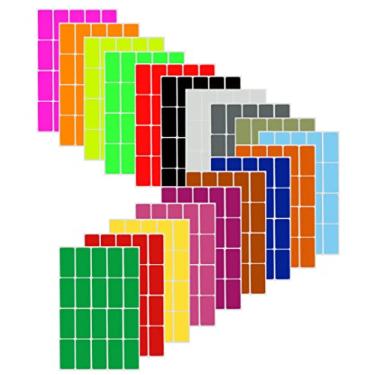 Imagem de Royal Green Adesivos retangulares de código de cores 4 x 1,9 cm, etiqueta retangular em 18 etiquetas coloridas sortidas para crianças (40 mm x 19), pacote com 360