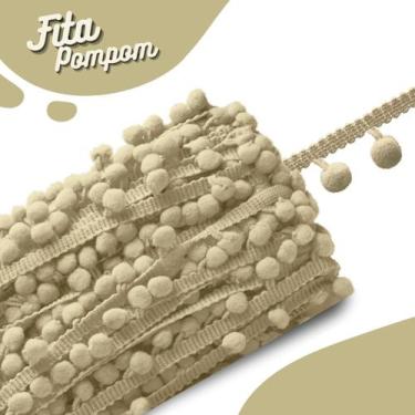 Imagem de Fita Pompom Bege Areia 20mm Rolo Com 25 Metros - Nybc