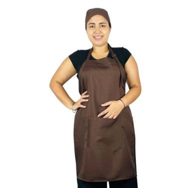 Imagem de Kit Bandana + Avental Oxford Com Bolso Uniforme Evento Chef Restaurant