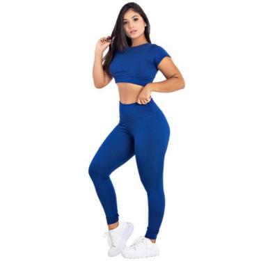 Imagem de Conjunto Feminino Fitness Top Manga + Calça Legging Basica  MAG853_901