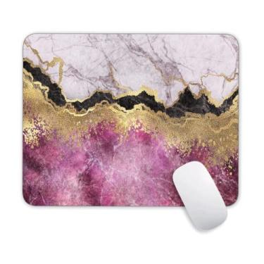 Imagem de Mouse pad mármore ouro rosa vermelho, tapete de mouse para jogos com design personalizado, tapete de mouse quadrado à prova d'água base de borracha antiderrapante mousepads para escritório casa laptop viagem, 24 x 20 x 0,3 cm polegadas