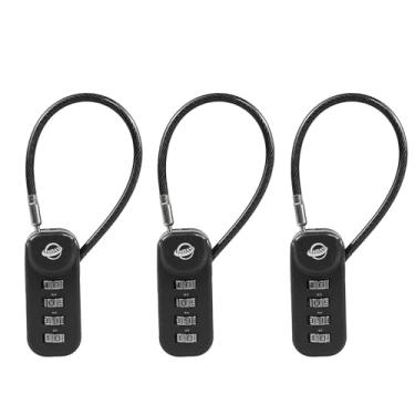 Imagem de SISAV Cadeado de combinação de 4 dígitos com cabo de 12 cm adequado para armários de academia escolar, lixeiras, bagagens, mochilas, caixas de ferramentas, estojos de armas, capacetes, cabo de 3 mm de