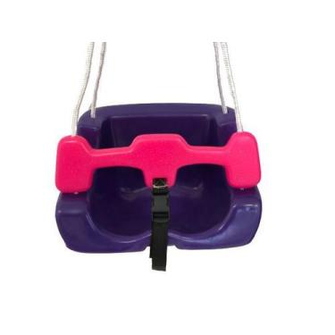 Imagem de Balanço Quadrado - Roxo c/ Rosa - Valentina Brinquedos - Com Cinto