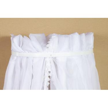 Imagem de Mosquiteiro Voil Com Dossel De Parede Branco Liso  Unisex - Amora Casa