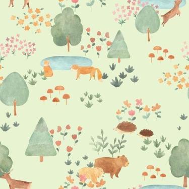 Imagem de Papel de Parede Bosque da Imaginação Infantil Colorido 80751 - Studio