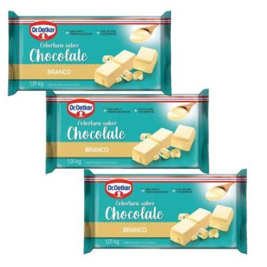 Imagem de Kit c/ 03un Cobertura Barra de Chocolate Branco 1,01kg - Dr. Oetker(Re