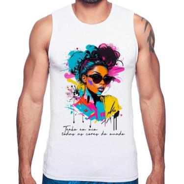 Imagem de Regata Tenho em mim todas as cores do mundo - Foca na Moda, Branco, GG