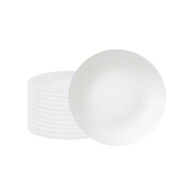 Imagem de Conjunto de Pratos Fundo Leonora 12 Peças em Porcelana Branca 21 cm - 