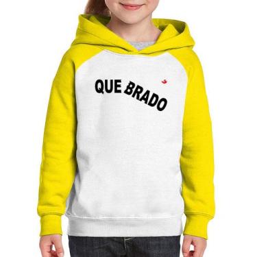 Imagem de Moletom Infantil Quebrado - Foca na Moda, Branco, Amarelo, 4