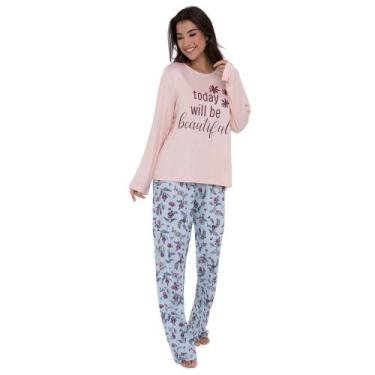 Imagem de Pijama Feminino Longo Pellin 004 Floral Beautiful, Rosa, G