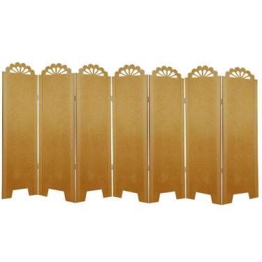 Imagem de Biombo Liso com Detalhes 7 Folhas sem Pezinhos - ComercialMasul