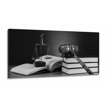 Imagem de Quadro Para Escritório de Advocacia em Preto e Branco em Tecido Canvas