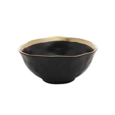 Imagem de Bowl Em Porcelana Dubai 450ml Wolff, Preto e Dourado