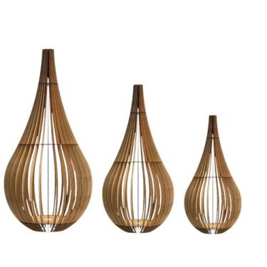 Imagem de Luminária de Chão CAPADÓCIA MDF Luminária - CORALISA, MDF CRU, Kit com