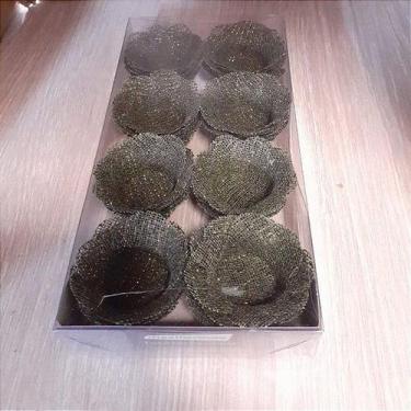 Imagem de Forminha para Doces Finos - Sweet Verde Musgo Tela C/ Fio Ouro- 40 uni