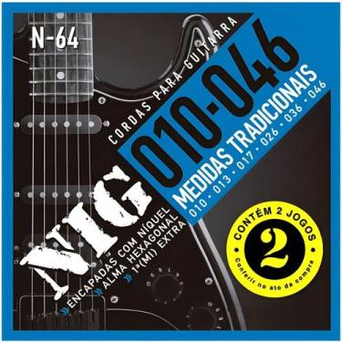 Imagem de Pack com 02 Encordoamento Cordas Para Guitarra 010 Nig N-63