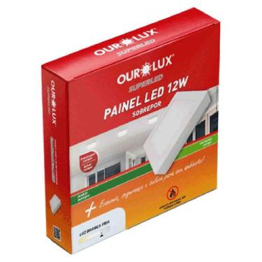 Imagem de Plafon Luminária Painel Superled 12w de Sobrepor Bivolt 6400k Quadrado