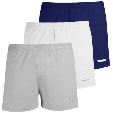 Imagem de Kit c/3 Cuecas Vierge Samba-Canção 100% Malha em Algodão - 0297, Marin