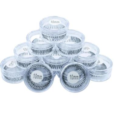 Imagem de Kit 12 Cílios Tufo No Pote Alongamento Extensão Tufinho 10Mm - Arte Se