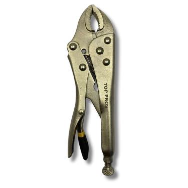 Imagem de Alicate Pressão 7" Mordente Curvo Ajustável C/ Trava Chave Aço Carbono Niquelado Profissional 170mm