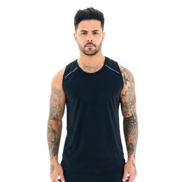 Imagem de Regata Masculina Dry Fit Machão Camiseta Academia - LUNNA, Preto, GG