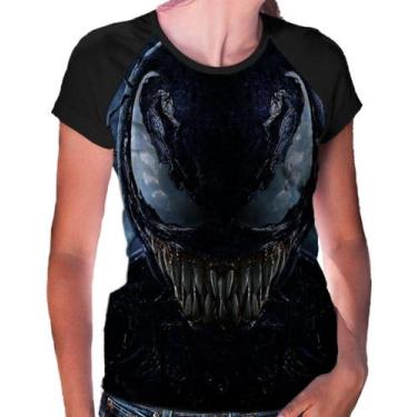Imagem de Camiseta Raglan Baby Look Venom Ref:105 - smoke, Preto, XG