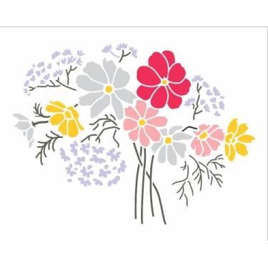 Imagem de Stencil Pintura Flor de Cosmos 3319 20x25 Opa