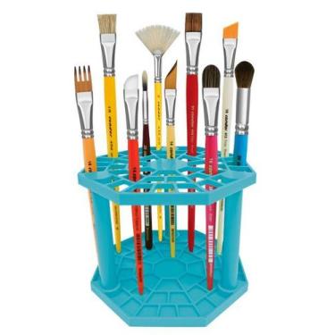 Imagem de Suporte Para PincÉIs Octagonal 45 Cavidades 16x16x12,5cm 586 Artesanat