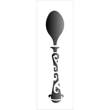 Imagem de Stencil Simples Talher Colher 1466 10x30 Opa