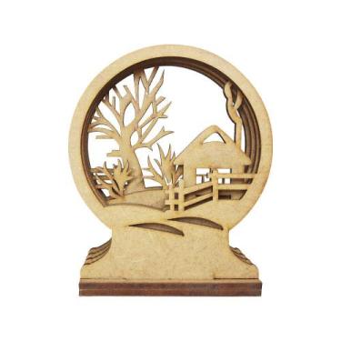Imagem de Enfeite de Mesa Fazendinha Mdf Madeira Laser - ATACADÃO DO ARTESANATO 