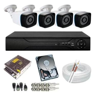 Imagem de Kit 4 Camera de Segurança Residencial Full hd 2mp Acesso Internet P2p 