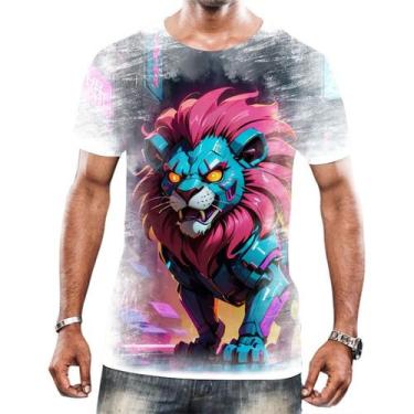 Imagem de Camisa Camiseta Tshirt Animais Cyberpunk Leão Rei da Selva 3 - Enjoy S