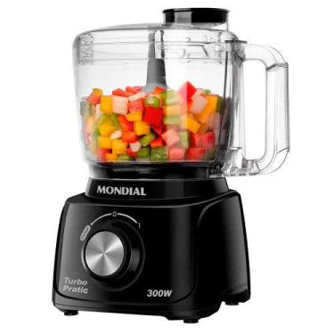 Imagem de Mini Processador Turbo Pratic Mondial 300W - MP-16-B, Preto, 110V