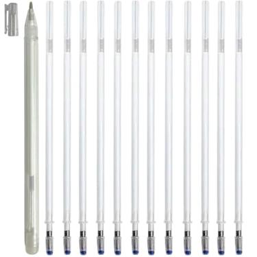 Imagem de Kit Caneta Magica Fantasminha que Apaga Com Calor 12 Refil Gel Para Tecido Artesanato Patchwork Alfaiate Desenhar Moldes (Branco)