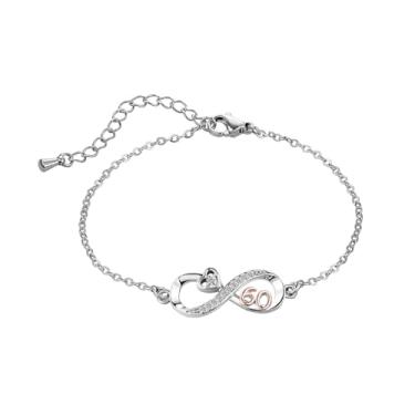 Imagem de JMQJewelry Números infinitos 12 13 16 18 21 30 40 50 60 70 pingentes de contas femininas de coração serve para pulseiras Pandora 17 cm 5 cm, 17cm 6.7in, Aço inoxidável, Sem Pedra Preciosa