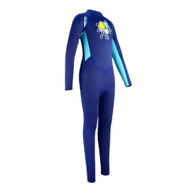 Imagem de Roupa de mergulho infantil para meninas e meninos - Roupa de mergulho de corpo inteiro de 2 mm para água fria, proteção UV e conforto - Roupa de mergulho infantil para natação e mergulho (K141L-7-8)