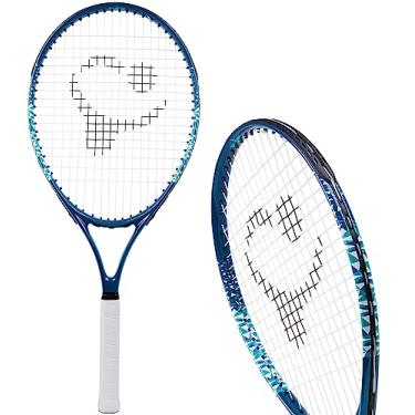 Imagem de Raquete de tênis infantil com vídeos de treinamento – Raquete de tênis juvenil de alumínio de 63 cm, alça de neoprene – raquete de tênis júnior para crianças de 5 a 12 anos – raquetes de tênis infantis da Street Tennis Club, azul marinho