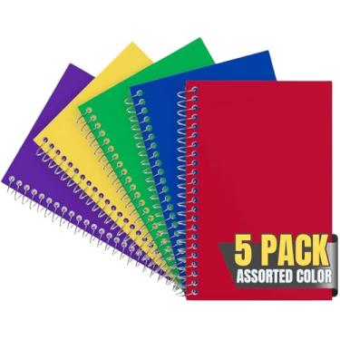 Imagem de Bloco de notas 1InTheOffice 4x6 College Ruled, cores sortidas, 50 folhas/bloco, pacote com 5