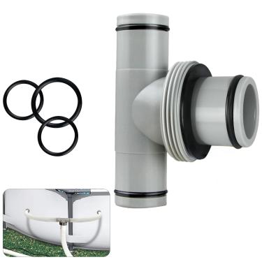 Imagem de Magoog Conector de mangueira de bomba de filtro, conector de mangueira de piscina com junta em T de 3,8 a 3,8 m, conector de mangueira de piscina para adaptador de mangueira de piscina e bombas de filtro