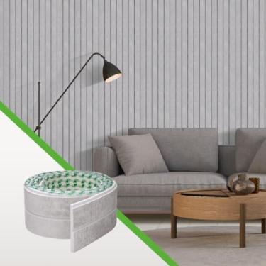 Imagem de Painel Ripado em PVC EVA Autocolante Decoração Revestimento Linha Urban+ Fácil Aplicação Meu Rodapé (White, Rolo de 10 Metros)