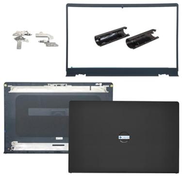 Imagem de Jxjslp Capa traseira LCD de substituição com moldura frontal com dobradiças com tampa de eixo para laptop Dell Inspiron 15 3510 3511 3515 3520 3525 Series 0WPN8 00WPN8 9WC73 09WC73 AP3LE000901 Preto